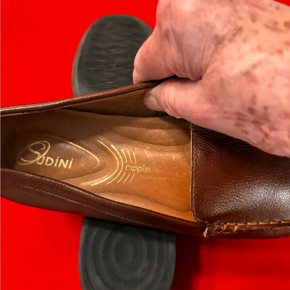 Sudini Brown Leather soft loafers size 10 medium - Picture 5 of 9